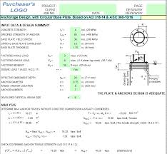 Calculus q&a library a circular plate of radius r feet is submerged vertically in a tank of fluid that weighs w pounds per cubic foot. Anchorage Design With Circular Base Plate Spreadsheet Engineering Books