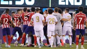 As manchester and madrid prepare to. Real Madrid 3 7 Atletico Madrid Diego Costa Scores Four And Is Sent Off In Big Derby Win Bbc Sport
