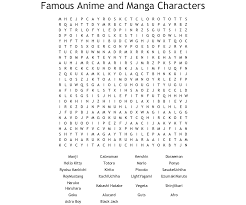 Check spelling or type a new query. Famous Anime And Manga Characters Word Search Wordmint