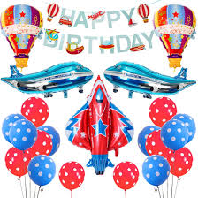Airplane paper garland, plane and cloud banner, airplane theme party decorations, airplane baby shower, travel party decorations, pennantparties. Airplane Birthday Decorations Supplies Airplane Balloons For Birthday Party Baby Shower Decorations Amazon Canada