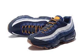 Nike Air Max 95 Essential White Navy Blue Yellow Men Shoes 749766 Nike Air Max White Navy Blue Nike Shoes Nike Air Max