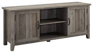 Modern farmhouse tv console table. 58 Modern Farmhouse Grooved Door Tv Stand Transitional Entertainment Centers And Tv Stands By Walker Edison Houzz