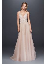 No matter your size or shape, your wedding dress should make you feel beautiful, showcase your. Sheer Beaded Bodice Organza A Line Wedding Dress David S Bridal