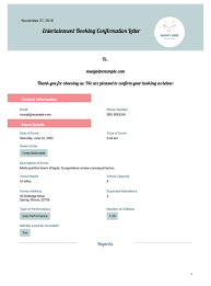 Sample letter to request the use of venue. Entertainment Booking Confirmation Letter Pdf Templates Jotform