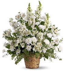 Check spelling or type a new query. White Funeral Flowers Basket Arrangement Sympathy Flowers