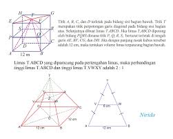 Titik A B C Dan D Terletak Pada Bidang Sisi Bagian Bawah Titik T Merupakan Titik Perpotongan Garis Brainly Co Id