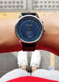 Zurich World Time Midnight Blue Nomos Glashutte Midnight Blue Mesh Strap Watch Leather Wallet