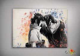 Naruto Shippuuden Uchiha Itachi Sasuke Watercolor Print Art Print Wall Decor Art Poster Anime Print Manga Cartoon Mult Naruto Painting Naruto Art Anime Art