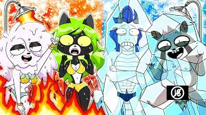 Ms Mowz anthro Rocky Rakoon style art