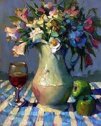 Freesia And Other Flowers By Trisha Adams Oil 20 X 16 Flower Painting Flowers In Vase Painting Floral Painting
