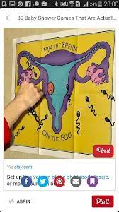 Juego Poner El Espermatozoide En El Ovulo Baby Shower Baby Shower Games Baby Shower Pin