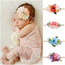 Oaoleer Naylon Bantlar Elastik Bant Hairband Ile Bebek Kiz Tac Yenidogan Cicek Taclar Kizlar Tac