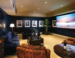 Black And Blue Playing Near Me Love Everything About This Room Media Room Decor Room Media Room Paint Colors