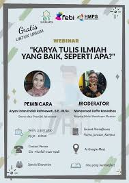 Memperkuat dan menyebarluaskan karya ilmiah bidang akuntansi yang berkarakter nilai lokal dan universal. Hmps Aks Febi Iain Surakarta Selenggarakan Webinar Karya Ilmiah 2020 Fakultas Ekonomi Dan Bisnis Islam Iain Surakarta