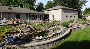 Large Private Model Railroad Rr Lgb G Scale Gauge Train Layout Of Dennis Garden Railroad Garden Railway Train Layouts