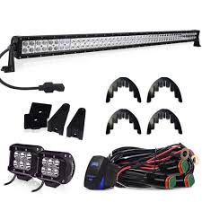50 Inch Led Light Bar Turbosii 288w Flood Spot Combo Off Road Lights Led Work Light Bar 4 Led Cube Light For Jeep Wrangler Jk Tj Truck Atv 4x4 Sxs Hummer