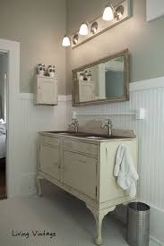 For a larger project, try one of the shabby chic bathrooms that repurposes an old table or dresser into a beautiful sink vanity. Master Bathroom Reveal Living Vintage Custom Bathroom Vanity Diy Bathroom Vanity Shabby Chic Bathroom
