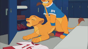 Der junge Nala und Simba Hakuna Matata in einer Umkleidekabine