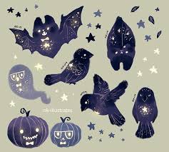 Birds On The Bat Twitter N Kim On Twitter Spooky Bats And Birds Halloween Is Near Https T Co Pu0wvn399f Cute Art Cat Art Cute Animal Drawings