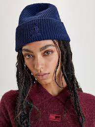 Purchase these alpaca knit hat and stay warm during the cold temperatures of winter. Th Collection Alpaca Knit Beanie Blue Tommy Hilfiger