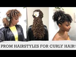 Braided updos for long hair. Cute Prom Hairstyles For Curly Hair 3 Curl Types 3 Lengths 6 Styles Biancareneetoday Youtube