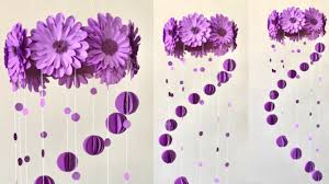 Fill your cottage inspired space with botanical accents like dried purple & white flowers framed wood wall decor. Paper Flowers Wall Hanging Room Decor Ideas Youtube