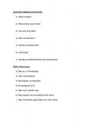 When playing in person, don't forget to grab the free printable pdf file contained. English Worksheets Questions About Alice In Wonderland