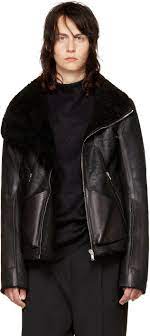 Rick Owens Black Shearling Leather Geo Jacket Modesens Jackets Fashion Outfit Accessories