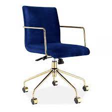 gable short back office chair velvet upholstered royal blue upholstered office chair modern office chair office chair