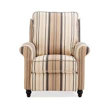 Homesvale Lincoln Push Back Recliner Chair Brown And Black Stripe Walmart Com Recliner Recliner Chair Recliner With Ottoman