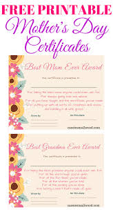 Free Printable Birthday Cards For Mom From Daughter Free Mother S Day Printable Certificate Awards For Mom And Grandma Cassie Smallwood Birthday Cards For Mom Birthday Gifts For Grandma Mother S Day Diy