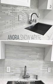 Anora Snow White Mosaic Glass Tile Glass Backsplash Kitchen Glass Tile Backsplash Kitchen White Kitchen Backsplash