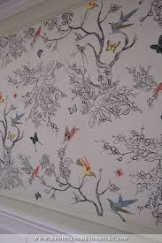 Birds And Butterflies Wallpaper Uk Hand Drawn Birds Butterflies Entryway Wall Mural Finished Addicted 2 Decorating Wall Murals Diy Wall Murals Mural Stencil