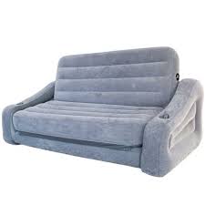 Intex Inflatable 2 In 1 Pull Out Sofa And Queen Air Mattress Futon Gray Inflatable Sofa Pull Out Sofa Inflatable Couch