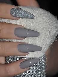 Apply white polish on the index finger. 20 Amazing And Classy Grey Acrylic Nail Designs Best Nail Art Designs 2020