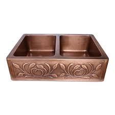 double bowl petal front apron copper