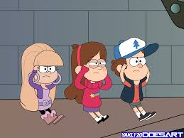 Dipper, Mabel, and Pacifica in Clock Cleaners by YAKL120DoesArt