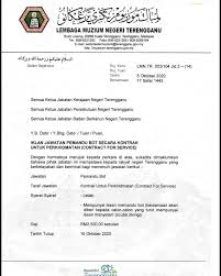 Bersama dengan surat ini, kami bermaksud untuk memberikan penawaran jasa dari katering kami, sehingga bisa kerja sama dengan perusahaan wedding organizer yang. Jawatan Kosong Pemandu Bot Terengganu State Museum Facebook