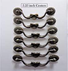 Swan Neck Drop Pulls 5 25 In Centers 6 Antique Brass Cabinet Dresser Drawer Pulls Handles 3 Pc Design Pull Handle K1756 Hardware Drawer Pull Handles Drawer Pulls Pull Handle