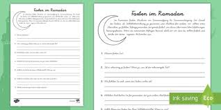 Ramadan Interview Arbeitsblatt Teacher Made