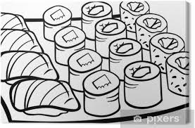 Children love to know how and why things wor. Sushi Lunch Cartoon Coloring Page Canvas Print Pixers We Live To Change