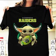 Pretty Football Baby Yoda Canberra Raiders T Shirt Raiders T Shirt Football Baby Yoda T Shirt