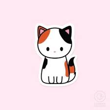 Calico Cat Vinyl Sticker Cartoon Cat Drawing Cat Eyes Drawing Cat Stickers