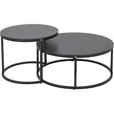 For those in smaller spaces, such as apartments or lofts, opt for a round coffee table that complements the loveseat instead. Sams Coffee Table Set Of 2 Black The One Uae