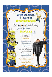 Birthday Party Invitation Card Design Online Despicable Me Birthday Party Invitation Card Minion Party Invitations Minion Birthday Invitations Minion Birthday
