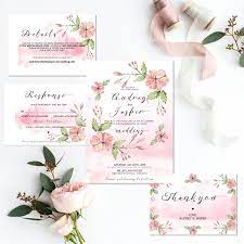 Blush Watercolor Wedding Invitesboho Wedding Invitation Etsy Etsy Wedding Invitations Wedding Invitations Modern Wedding Invitation Wording