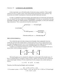 Chemistry 101 11 Molecular Geometry In This Experiment