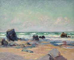 Maxime Maufra Maree Basse A La Plage De Port Blanc Presqu Ile De Quiberon 1917 Art Art Day Marine Artist