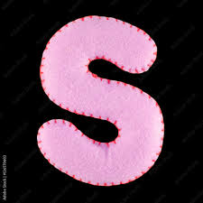 S is for sea glass: S Letter From Violet Felt Collection Of Colorful Handmade English Alphabet Isolate On Black Background Stock Photo Adobe Stock