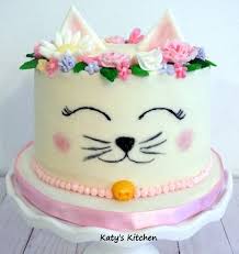 pretty kitty cake with a wreath of edible flowers cat cake kitty cakes unicorn cake